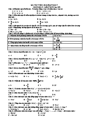 Bài tập trắc nghiệm Toán 7 - Học kỳ II
